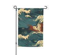 Giappone Wave Sfondi Bandiere per esterni 30,5 x 45,7 cm Stampa su entrambi i lati Bandiera da giardino Bandiere per esterni Bandiera per vacanze Bandiera con occhielli Bandiera per casa Cortile per