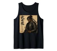 Giapponese Afro Americano Samurai Bushido Guerriero Nero Katana Canotta