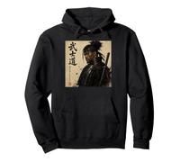 Giapponese Afro Americano Samurai Bushido Guerriero Nero Katana Felpa con Cappuccio