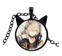 Giapponese Anime Collana Yuri su ghiaccio Victor Nikiforov Cartoon Figure Cupola di vetro Cat Ear Collane Pendenti Ragazzo Ragazza Gioielli Regalo, Lega di zinco