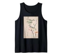 Giapponese Art Birds Occhi Bianchi su Un Ramo di pesco Canotta