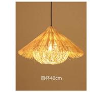 Giapponese Art Pendant Lights Living Room Decor Camera Da Letto Lampada Cafe Light Fixtures Bar LED Hanging Light Tessitura Lampada Ombra (Body Color : Ball S Wattage : Luce calda) (Cappello di paglia luce S)