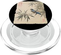 Giapponese Blue Jay su ramo di bambù Vintage Bird Art PopSockets PopGrip per MagSafe