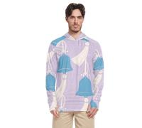 Giapponese Blue Wind Bell - Felpa con cappuccio da uomo, a maniche lunghe, ad asciugatura rapida, UPF 50+, a prova di sole, Campana a vento blu giapponese, S