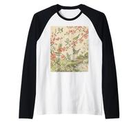 Giapponese Cherry Blossom Birds Koi Art Maglia con Maniche Raglan