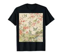 Giapponese Cherry Blossom Birds Koi Art Maglietta