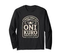 Giapponese Dark Lager Kuro Oni Beer & Folklore Fans Kanji Maglia a Manica