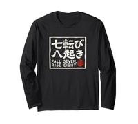 Giapponese Daruma Resilienza Caduta Sette Perseveranza Giappone Maglia a Manica