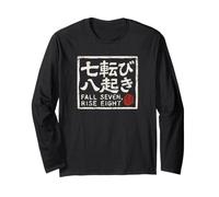 Giapponese Daruma Resilienza Caduta Sette Perseveranza Giappone Maglia a Manica