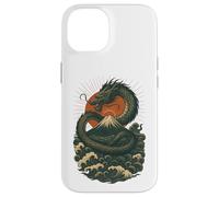 Giapponese Dragon Wave Volcano Sun Mitico Potere Custodia per iPhone 14