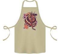Giapponese Fantasy Dragone Cotone Grembiule 100% Biologico