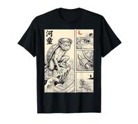 Giapponese Fiume Yokai Mostro Comico Ukiyo-e Folklore Arte Maglietta