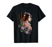 Giapponese Geisha Samurai Giappone Sakura Cherry Blossom Floral Maglietta