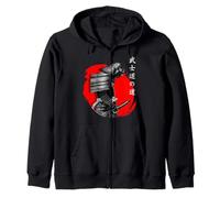 Giapponese Ghost Samurai Warrior Bushido Way Estetica Felpa con Cappuccio