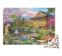 Giapponese giardino scena Rompicapo 1000 Pezzi In cartone Extra Spesso, Un Classico Puzzle A Pezzi Per Pace Interiore, Ideale Per Sfida Personale, Regalo Di Compleanno Originale 52x38cm/1000pcs