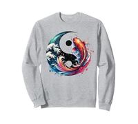 Giapponese Grande Onda Tai Chi Yin Yang Koi Tao Consapevolezza Felpa