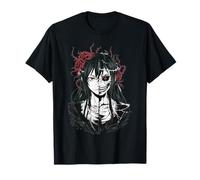 Giapponese Horror Anime Manga Y2K Hannya Oni Maschera Ragazza Goth Maglietta