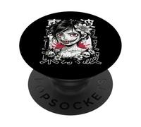Giapponese Horror Anime Manga Y2K Hannya Oni Maschera Ragazza Goth PopSockets PopGrip Adesivo