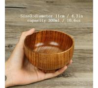 Giapponese IN Legno Ciotola Rotondo Zuppa Riso Cereale Cibo Servire Stoviglie