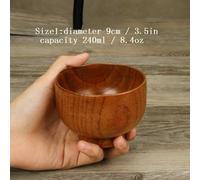 Giapponese IN Legno Ciotola Rotondo Zuppa Riso Cereale Cibo Servire Stoviglie