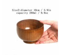 Giapponese IN Legno Ciotola Rotondo Zuppa Riso Cereale Cibo Servire Stoviglie