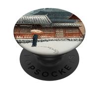 Giapponese Inverno Tempio Scena Tradizionale Asiatico Hasui PopSockets PopGrip Adesivo