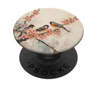 Giapponese Kawaii Uccelli su un ramo acquerello pittura arte PopSockets PopGrip Adesivo