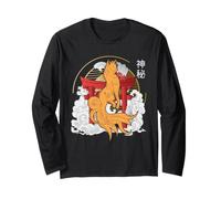 Giapponese Kitsune Fox Arte Folklore Mistico Cultura Yokai Maglia a Manica