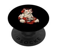 Giapponese Kitsune Gamer Anime Retrò Videogiochi Ukiyo-e PopSockets PopGrip Adesivo