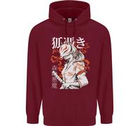 Giapponese Kitsune Paranormal Fox Bambini Felpa con Cappuccio