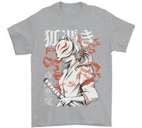 Giapponese Kitsune Paranormal Fox Uomo T-Shirt 100% Cotone