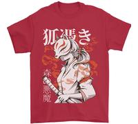 Giapponese Kitsune Paranormal Fox Uomo T-Shirt 100% Cotone