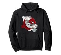 Giapponese Koi Carpa Pesce Anime Art Yin E Yang Nishikigoi Felpa con Cappuccio