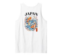 Giapponese Koi Pesce Giappone Sakura Onde Kanji Back Art Canotta