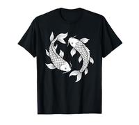 Giapponese Koi Pesce Kanji Vintage Arte Asiatica Stile Maglietta