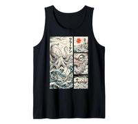 Giapponese Kraken Mare Mostro Nave Comico Grande Onda Oceano Arte Canotta