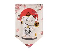 Giapponese Lucky Cat Corto Tendine Porta Triangolo Bandiera Noren Arredamento