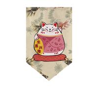 Giapponese Lucky Cat Corto Tendine Porta Triangolo Bandiera Noren Arredamento