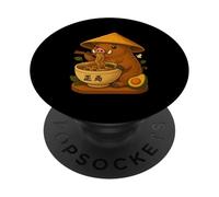 Giapponese Mangiare Ramen Cinghiale Noodles Bowl Anime Graphic PopSockets PopGrip Adesivo