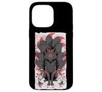 Giapponese Nine-Tailed Fox Kitsune Anime Mitologia Arte Custodia per iPhone 14 Pro Max