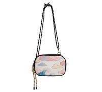 Giapponese nuvole e onde di buon auspicio piccola borsa a tracolla Mens Comfort con slot per carte di credito piccole borse nere data bolso manos libres para mujer