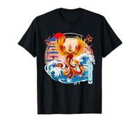 Giapponese Phoenix Grande Onda Kanagawa Giappone Arte Vintage Maglietta