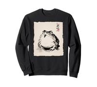 Giapponese Rana Sumi-e Pittura Zen Art Illustrazione Felpa