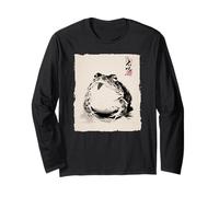 Giapponese Rana Sumi-e Pittura Zen Art Illustrazione Maglia a Manica