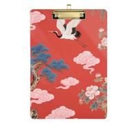 Giapponese Red Cloud Crane A4 Appunti Medici Appunti Carino per Le Donne Bordo Duro per i Compiti A Casa Pediatrico Dimensioni 9 x 12