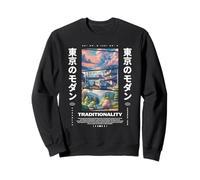 Giapponese Retrò 90s Vintage Tokyo Città Giappone Vista Felpa