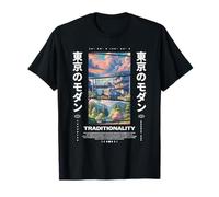 Giapponese Retrò 90s Vintage Tokyo Città Giappone Vista Maglietta