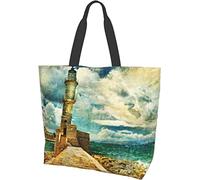 Giapponese Retro Wave Sunset Surf Beach Painting Tote Bag Large Casual Women Shoulder Handbags Borse della spesa riutilizzabili per lavoro Shopping Travel Beach