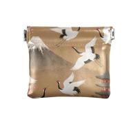 Giapponese Rosa Fiorito Gru Moda Donna Piccola Borsa Della Moneta In Pelle Fancy Makeup Bag Cambiamento Borsa per le Donne billetera para