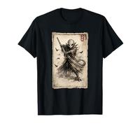 Giapponese Samurai Alien Katana Guerriero Giappone Ukiyo-e Grafica Maglietta